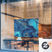 “Pelagic Contours” – Een abstract zeegezicht Raamsticker (Cafe Raam)