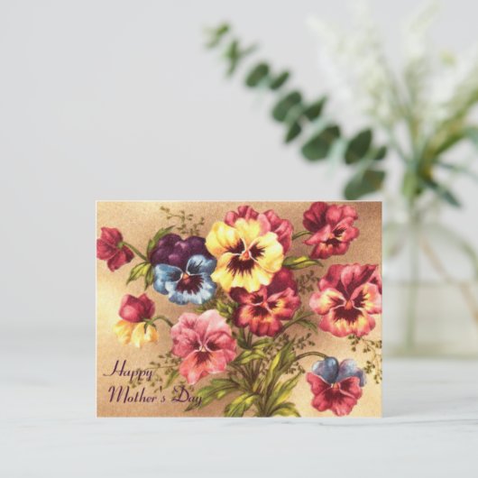 Pelargonium-Moederdag-Kaart Briefkaart (Staand voorkant)