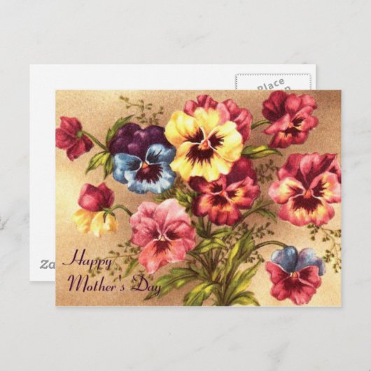 Pelargonium-Moederdag-Kaart Briefkaart (Voorkant / Achterkant)