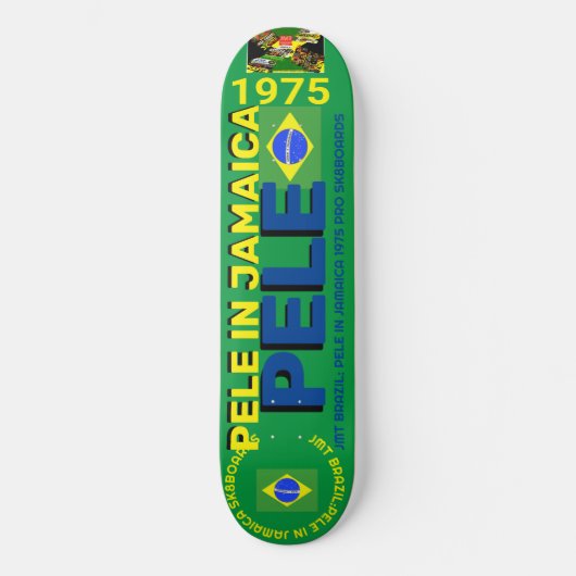 PELE IN JAMAICA 1975 8 1/4" Skateboard Deck (Voorkant)