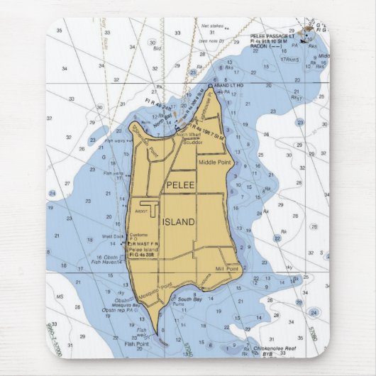 Pelee Island, Ontario nautical Chart Mousepad Muismat (Voorkant)