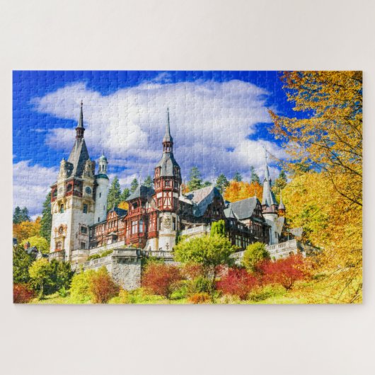 Peles Castle, het beroemde najaarslandschap in Roe Legpuzzel (Horizontaal)