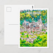 Peles Castle Roemenië Beroemde Reis Waterverf Briefkaart (Voorkant / Achterkant)