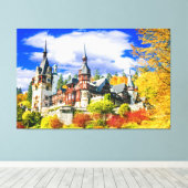 Peles castle Sinaia Canvas Afdruk (Insitu (Houten vloer))