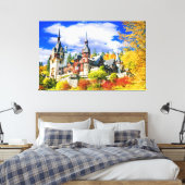 Peles castle Sinaia Canvas Afdruk (Insitu (Slaapkamer))