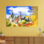 Peles castle Sinaia Canvas Afdruk (Insitu (Woonkamer))