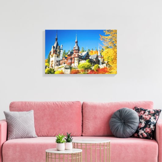 Peles castle Sinaia Canvas Afdruk (Insitu (Woonkamer))