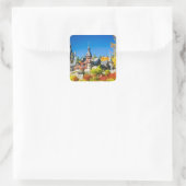 Peles castle Sinaia Vierkante Sticker (Tas)