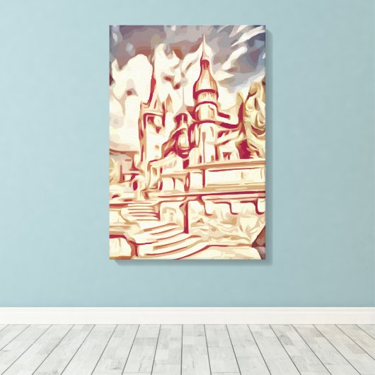 Peles kasteel canvas afdruk (Insitu (Houten vloer))