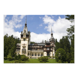 Peles kasteel uit de 18e eeuw, Sinaia, Roemenië, Foto Afdruk