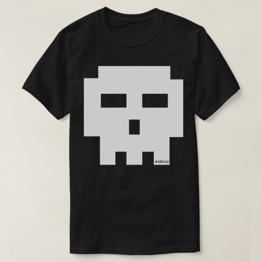 Pelgrim 8bit schedel t-shirt (Design voorkant)