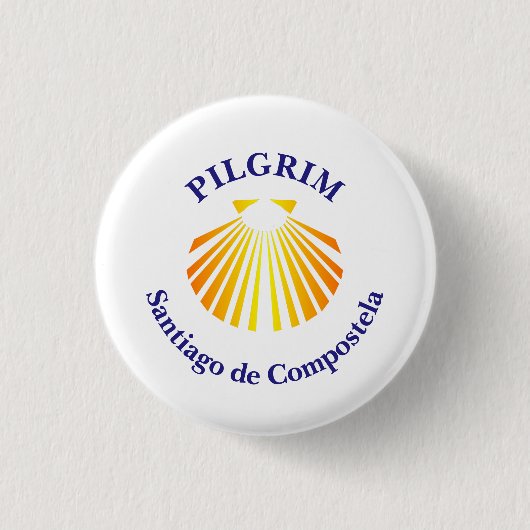 Pelgrim Camino de Santiago Ronde Button 3,2 Cm (Voorkant)