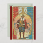  pelgrim en een Wishbone Thanksgiving Briefkaart (Voorkant / Achterkant)