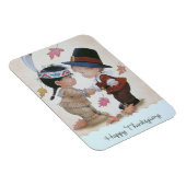 pelgrim en Indische Happy Thanksgiving Magneet (Rechterzijde)