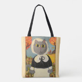 Pelgrim Folk Art Thanksgiving Katten Dubbele Zijde Tote Bag (Achterkant)
