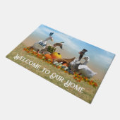 Pelgrim Gans en Eenden Thanksgiving Deurmat (Schuin)