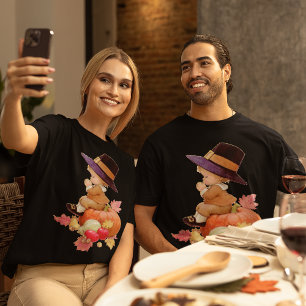  pelgrim jongen bidden op pompoen unisex t-shirt