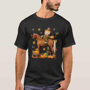 Pelgrim Jongen Paardrijden Thanksgiving Pelgrim Jo T-shirt