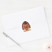 Pelgrim Kalkoen Ronde Sticker (Envelop)