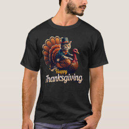 Pelgrim Kat "Happy Thanksgiving" Cat Meme T-shirt