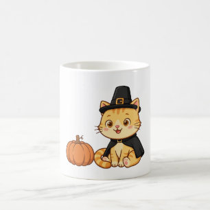 Pelgrim Kat Pompoen Thanksgiving Koffiemok