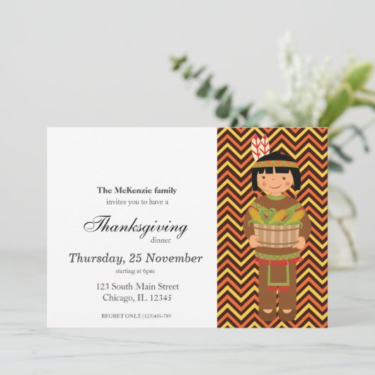 Pelgrim Kinder Thanksgiving Kaart (Staand voorkant)