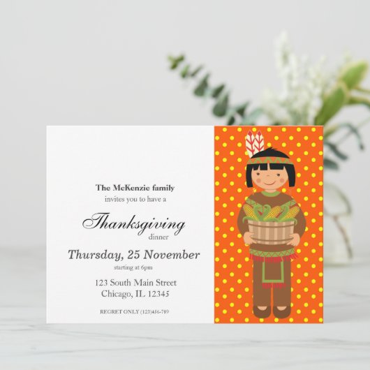 Pelgrim Kinder Thanksgiving Kaart (Staand voorkant)