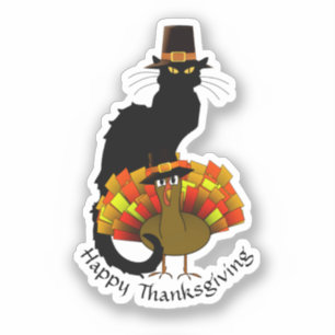 Pelgrim Le Chat Noir Thanksgiving  Sticker
