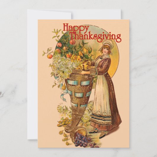 Pelgrim meisje met Victoriaans stijl Kaart (Voorkant)