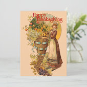 Pelgrim meisje met Victoriaans stijl Kaart (Staand voorkant)