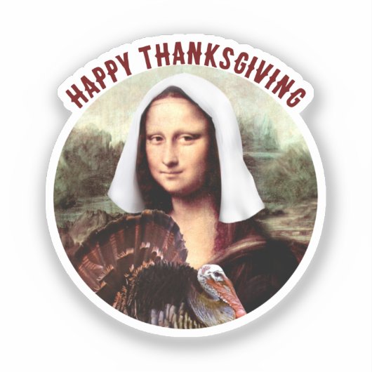 Pelgrim Mona Lisa Dankzegging Sticker (Voorkant)