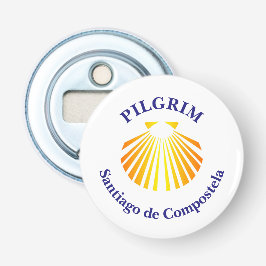 Pelgrim op de Camino de Santiago Button Flesopener