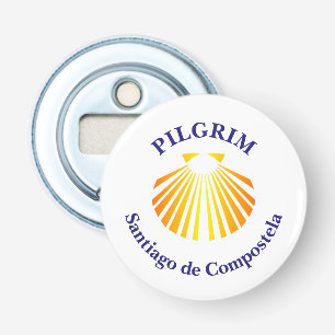 Pelgrim op de Camino de Santiago Button Flesopener