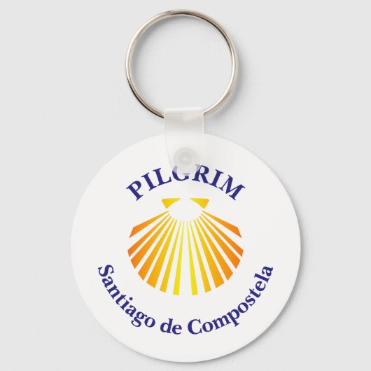 Pelgrim op de Camino de Santiago Sleutelhanger (Voorkant)