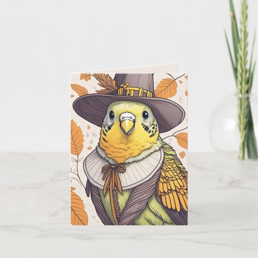 Pelgrim Parkiet Thanksgiving Kaart (Voorkant)