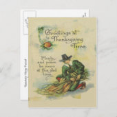 Pelgrim Thanksgiving Groeten Feestdagenkaart (Voorkant / Achterkant)
