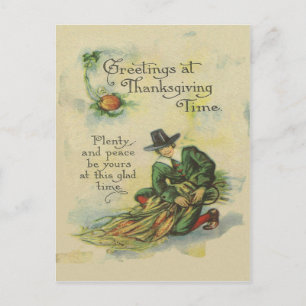 Pelgrim Thanksgiving Groeten Feestdagenkaart