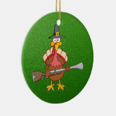 pelgrim turkije die musket vasthoudt keramisch ornament (Rechts)