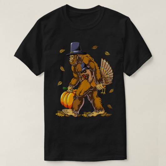 Pelgrim Turkije Pompoen Thanksgiving Dag Jongens M T-shirt (Design voorkant)