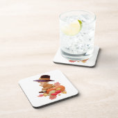  pelgrimjongen die op pompoen bidt bier onderzetter (Rechterzijde)