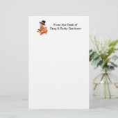  pelgrimjongen die op pompoen bidt briefpapier (Staand voorkant)