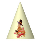  pelgrimjongen die op pompoen bidt feesthoedjes (Voorkant)