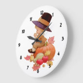  pelgrimjongen die op pompoen bidt grote klok (Hoek)