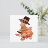  pelgrimjongen die op pompoen bidt kaart (Staand voorkant)