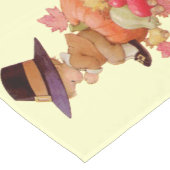  pelgrimjongen die op pompoen bidt korte tafelloper (Hoek)