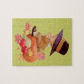  pelgrimjongen die op pompoen bidt legpuzzel (Horizontaal)