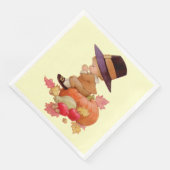  pelgrimjongen die op pompoen bidt servet (Hoek)