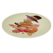 pelgrimjongen die op pompoen bidt snijplank (Hoek)