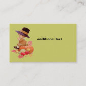  pelgrimjongen die op pompoen bidt visitekaartje (Achterkant)