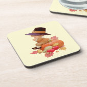  pelgrimjongen die op pompoenplastic touwen bier onderzetter (Linkerzijde)